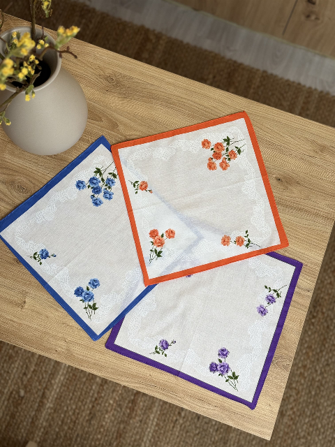 Жіночий носовичок з батисту (10 шт в упаковці) 28 × 28 см, Вид 3 – м’які та багаторазові