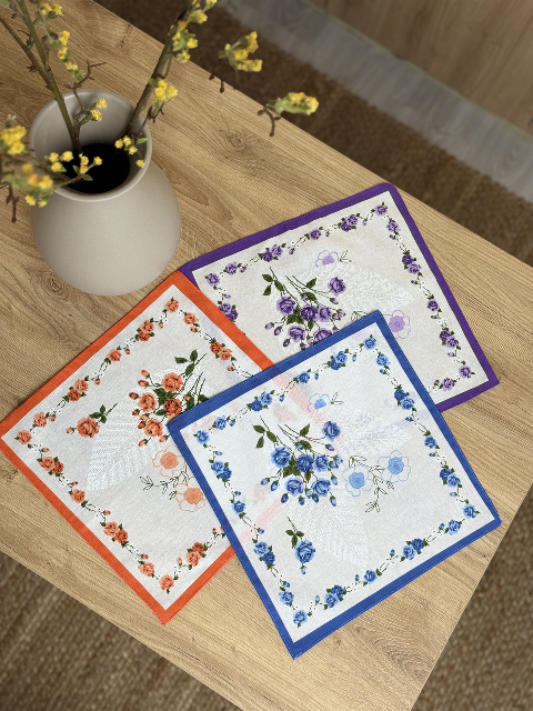 Жіночий носовичок з батисту (10 шт в упаковці) 28 × 28 см, Вид 5 – м’які та багаторазові