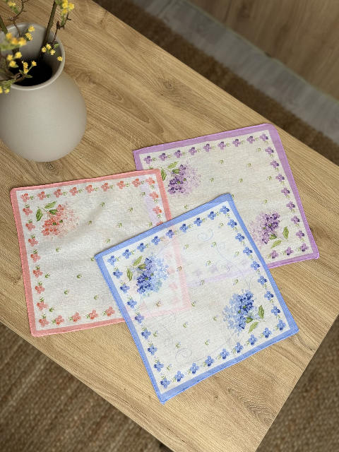 Жіночий носовичок з батисту (10 шт в упаковці) 28 × 28 см, Вид 1 (В035-7-3) – м’які та багаторазові