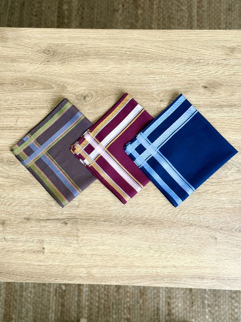 Чоловічий носовичок з сатину (12 штук в упаковці) 38 х 38 см, Вид - 1 (В035-3-3) - практичність і комфорт на кожен день