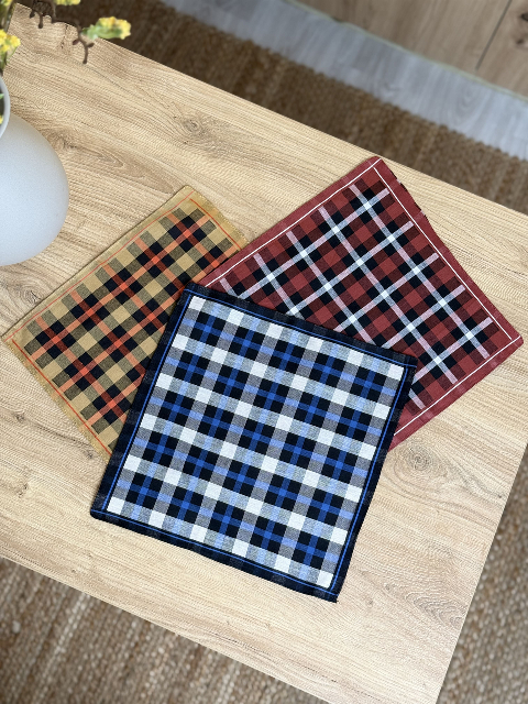 Чоловічий носовичок з батисту (12 штук в упаковці) 29 х 29см, Вид - 3 (В035-8-3) - зручність, практичність і охайність щодня