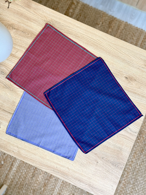 Чоловічий носовичок з батисту (12 штук в упаковці) 29 х 29см, Вид - 9 (В035-8-9) - зручність, практичність і охайність щодня