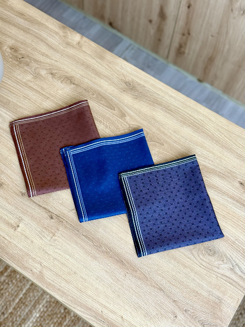 Чоловічий носовичок з сатину (12 штук в упаковці) 40 х 40 см, Вид - 2 (В035-9-2) - практичність і комфорт на кожен день