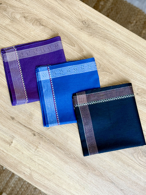 Чоловічий носовичок з сатину (12 штук в упаковці) 40 х 40 см, Вид - 4 (В035-9-4) - практичність і комфорт на кожен день