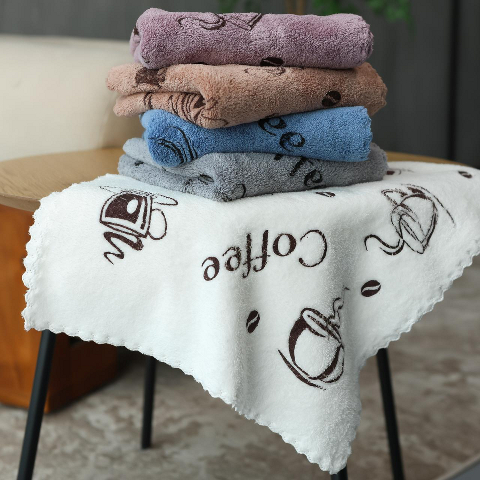 Набір кухонних серветок Coffee 5 шт. (мікрофібра), 50х25 см.(804) - для рук, посуду, прибирання